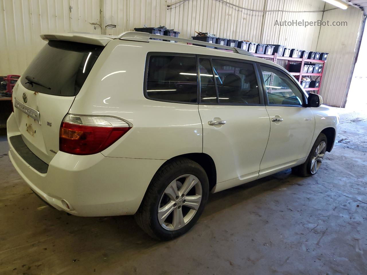 2008 Toyota Highlander Limited White vin: JTEES42A482087278