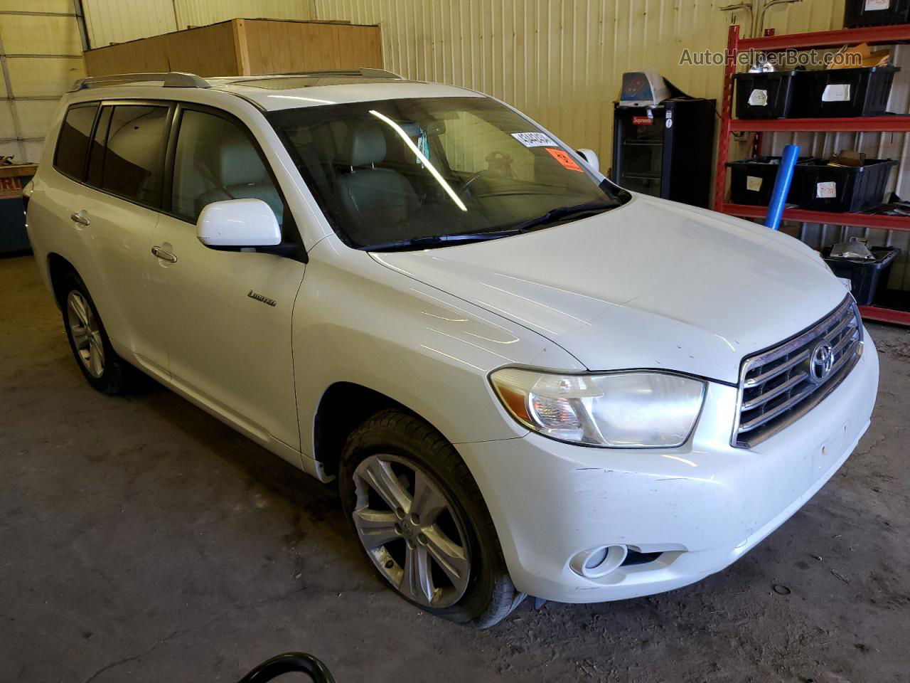 2008 Toyota Highlander Limited White vin: JTEES42A482087278