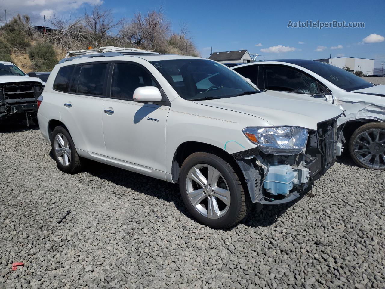 2008 Toyota Highlander Limited White vin: JTEES42A682091140