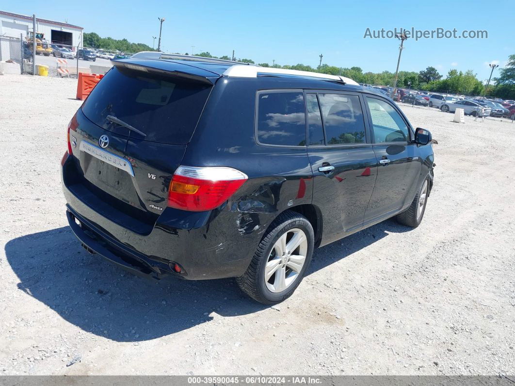 2008 Toyota Highlander Limited Black vin: JTEES42A882050170