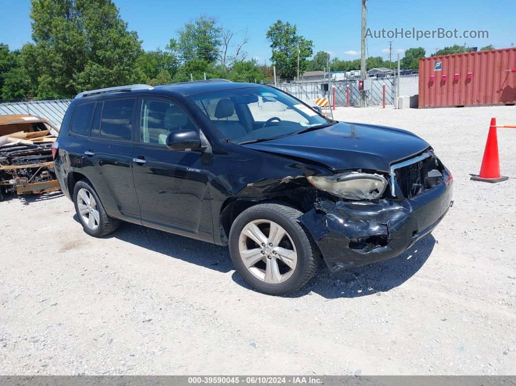 2008 Toyota Highlander Limited Black vin: JTEES42A882050170