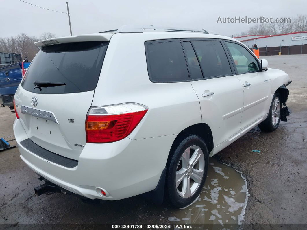 2008 Toyota Highlander Limited White vin: JTEES42A882106883