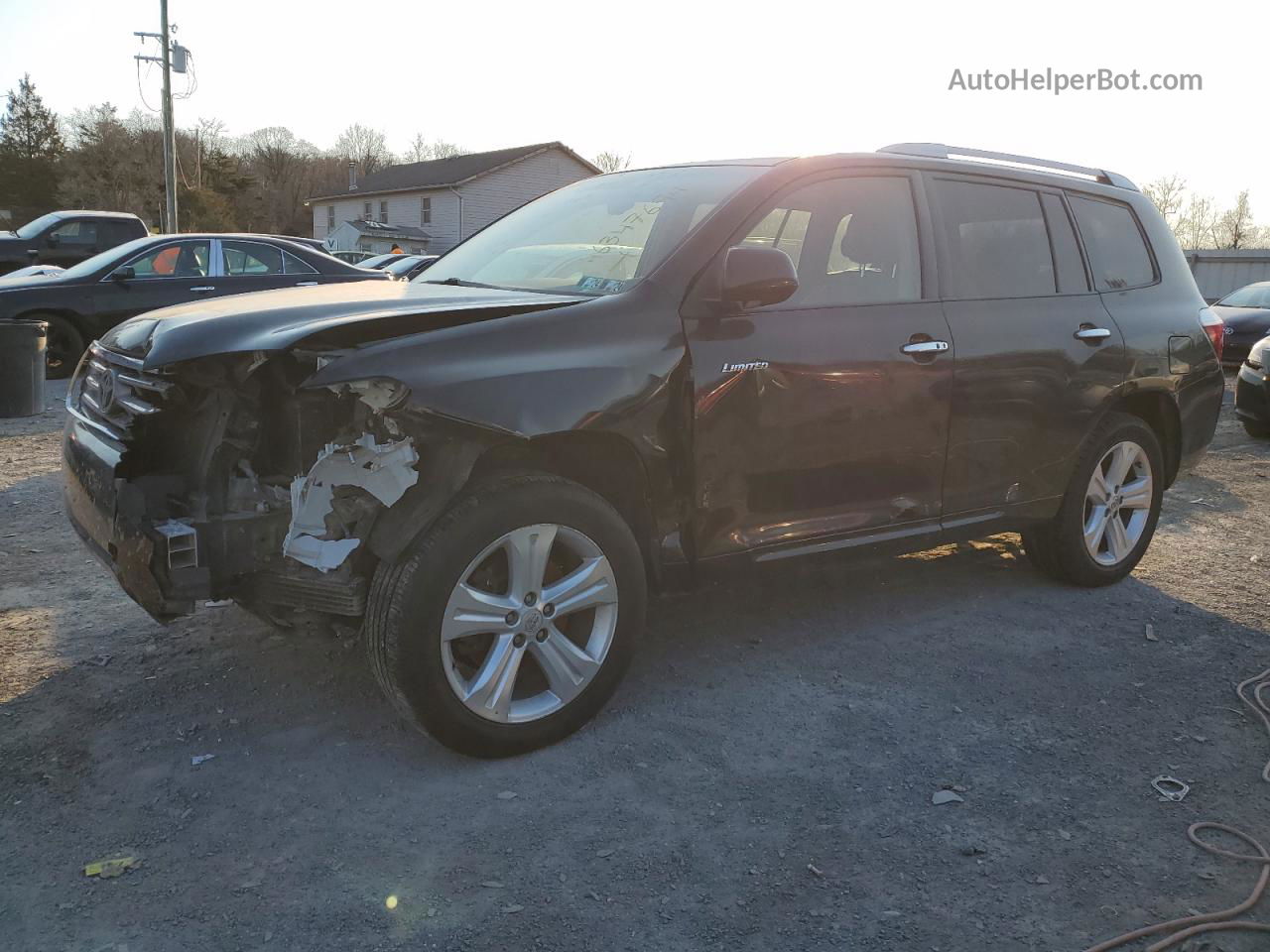 2008 Toyota Highlander Limited Black vin: JTEES42A982012897