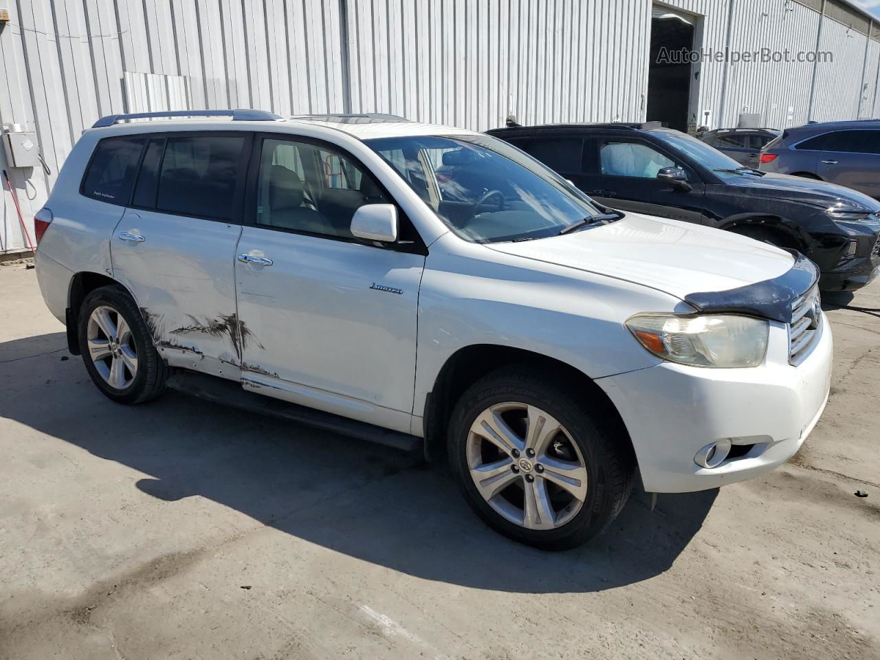 2008 Toyota Highlander Limited White vin: JTEES42AX82002850