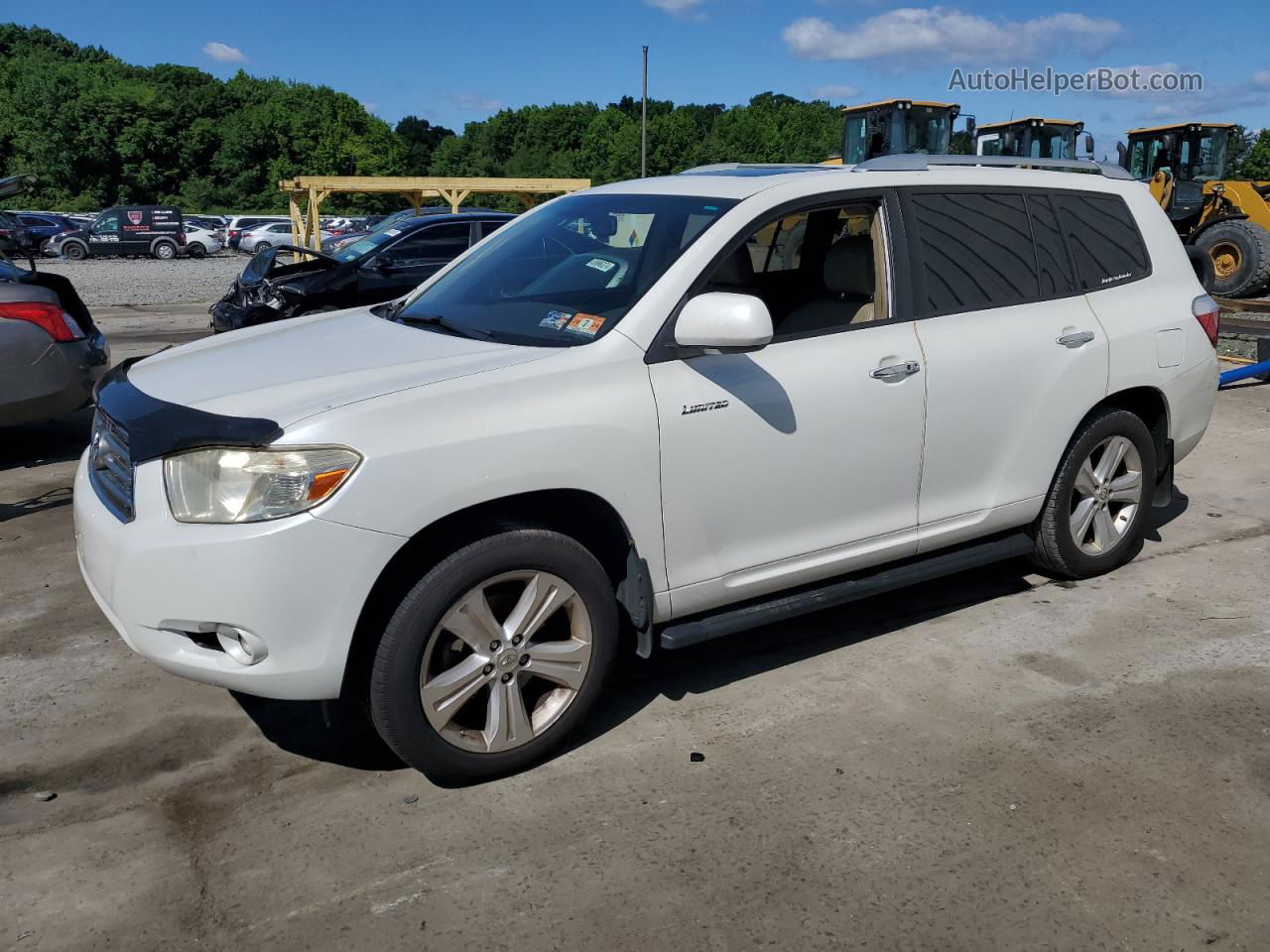 2008 Toyota Highlander Limited White vin: JTEES42AX82002850