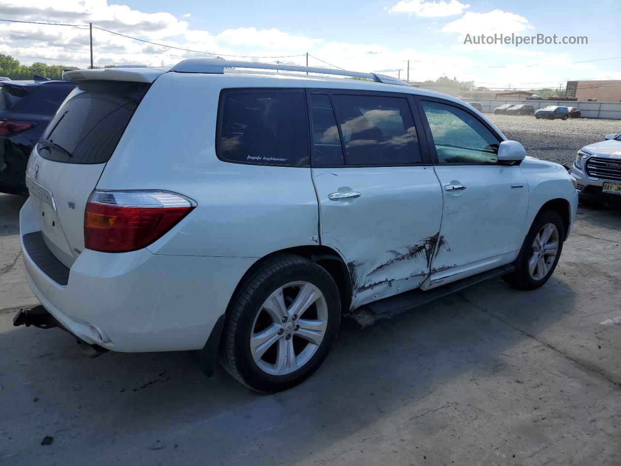 2008 Toyota Highlander Limited White vin: JTEES42AX82002850