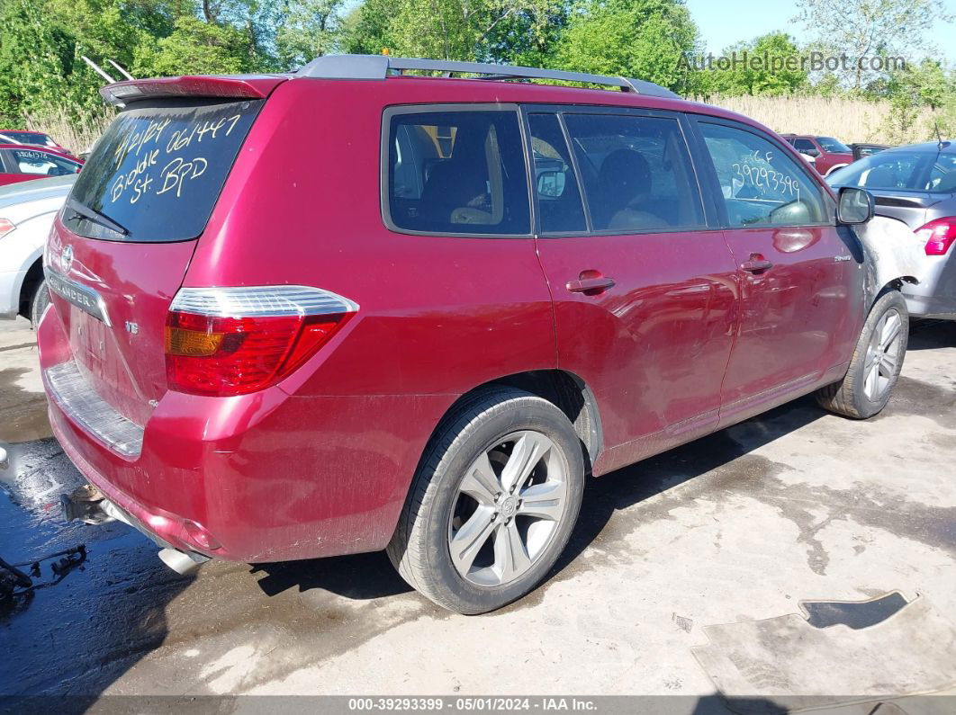 2008 Toyota Highlander Sport Red vin: JTEES43A582061447