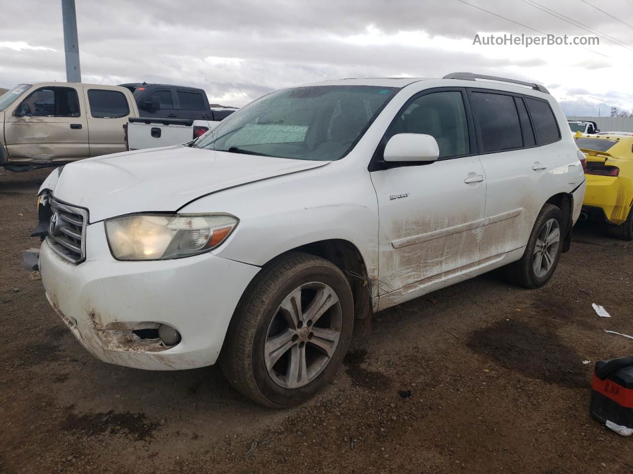 2008 Toyota Highlander Sport White vin: JTEES43A882095088