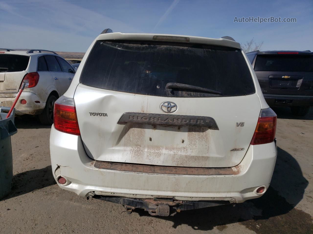 2008 Toyota Highlander Sport White vin: JTEES43A882095088