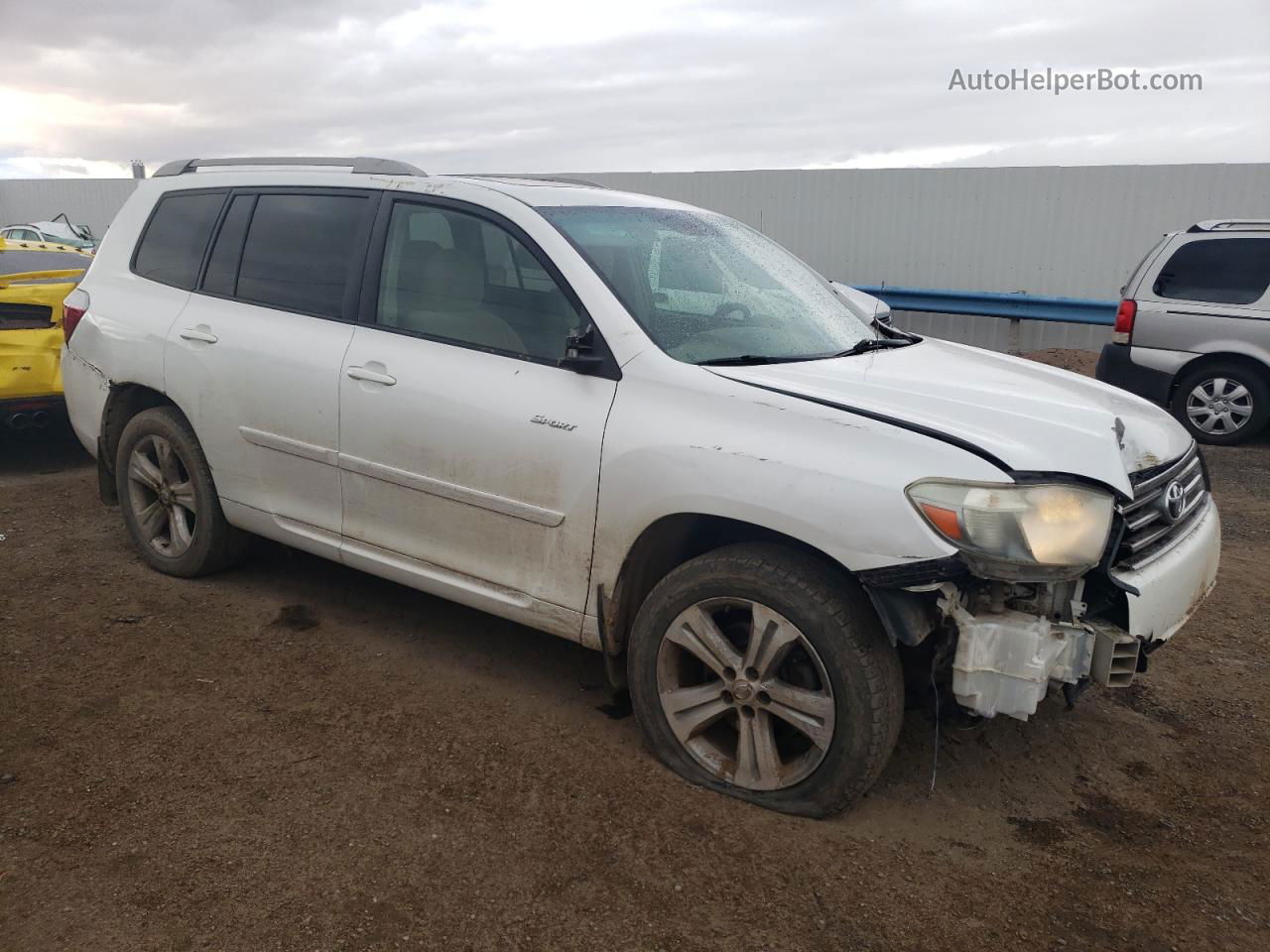 2008 Toyota Highlander Sport White vin: JTEES43A882095088