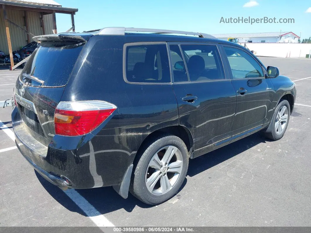 2008 Toyota Highlander Sport Black vin: JTEES43A982046479