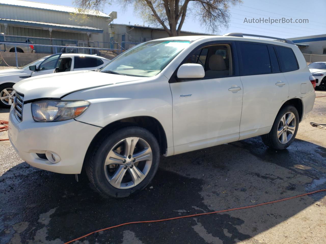 2008 Toyota Highlander Sport White vin: JTEES43AX82010798