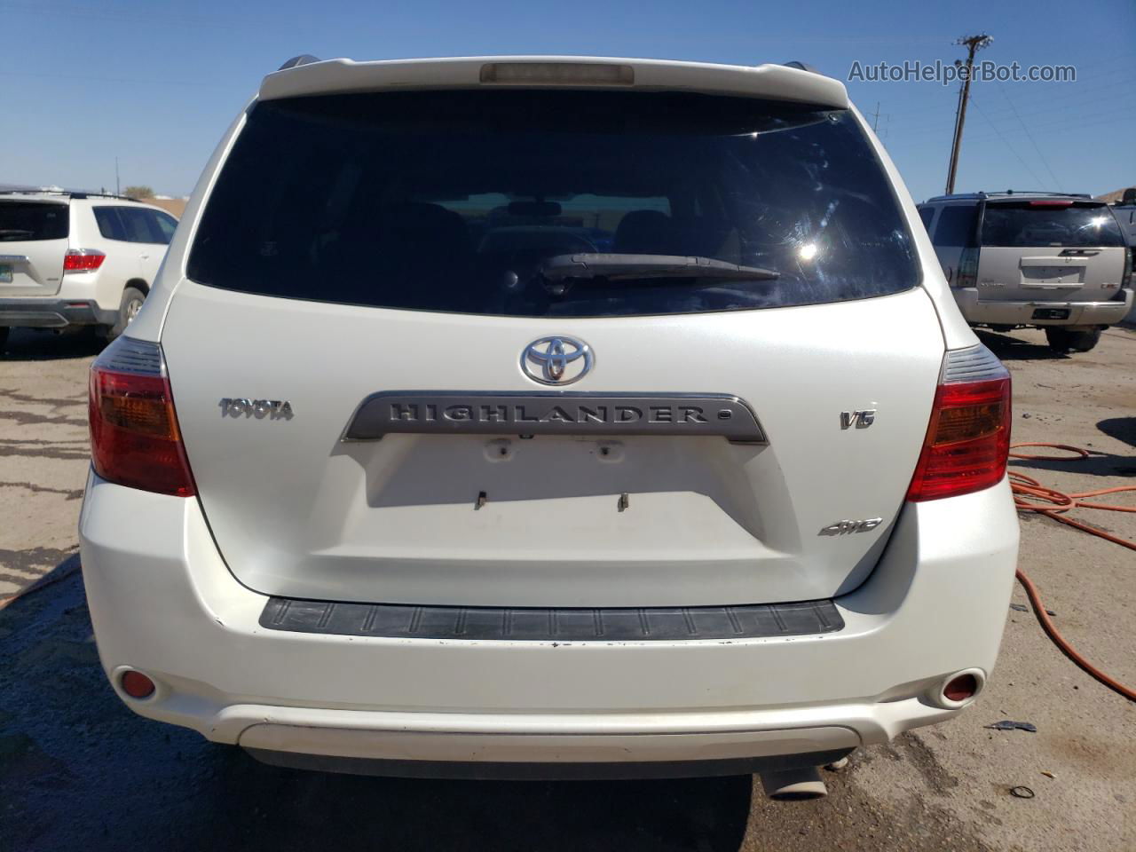 2008 Toyota Highlander Sport White vin: JTEES43AX82010798