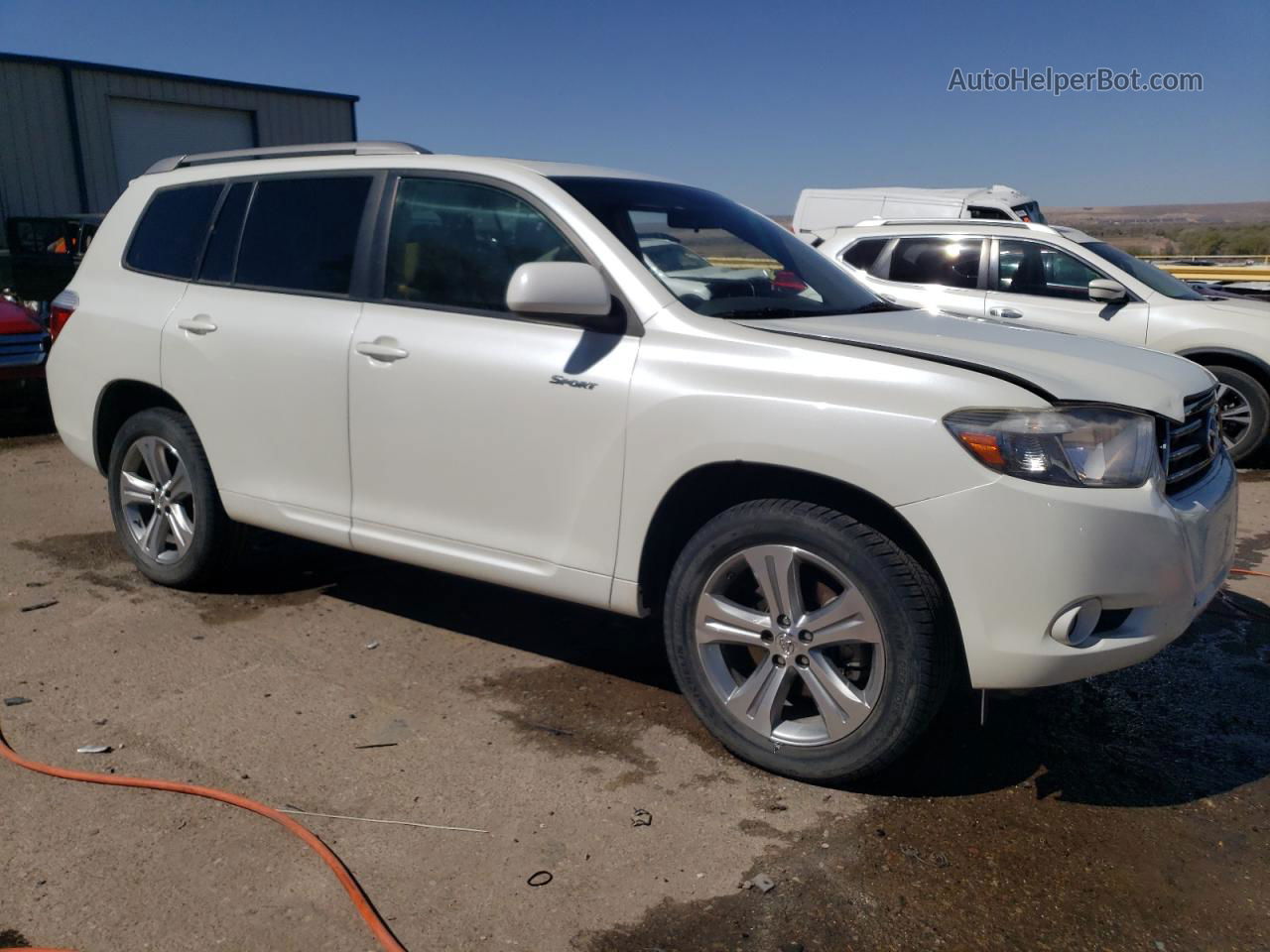 2008 Toyota Highlander Sport White vin: JTEES43AX82010798