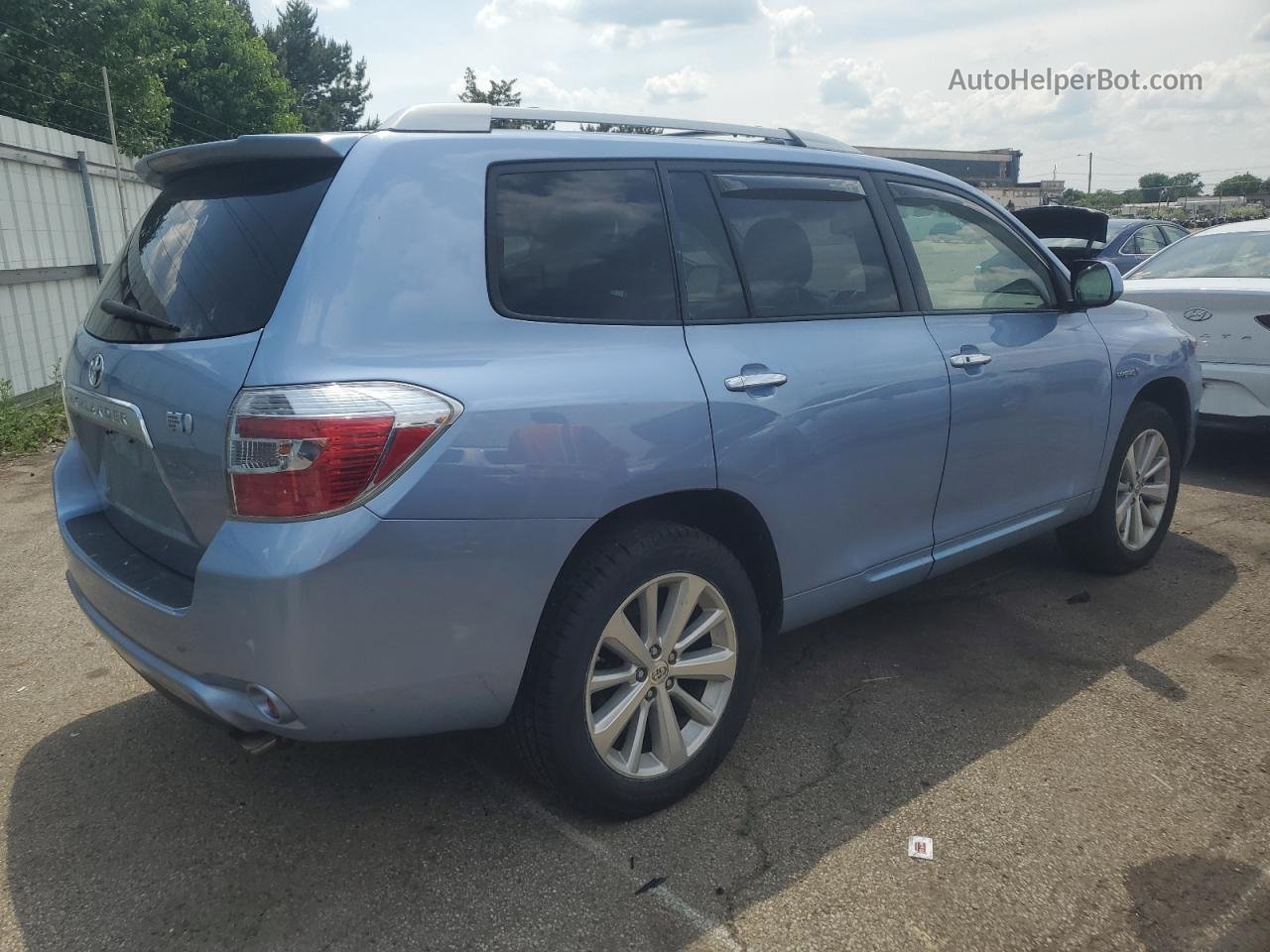 2008 Toyota Highlander Hybrid Blue vin: JTEEW41A182004914