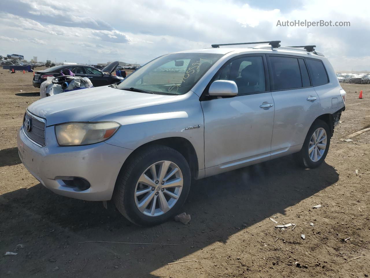 2008 Toyota Highlander Hybrid Серебряный vin: JTEEW41A382012397