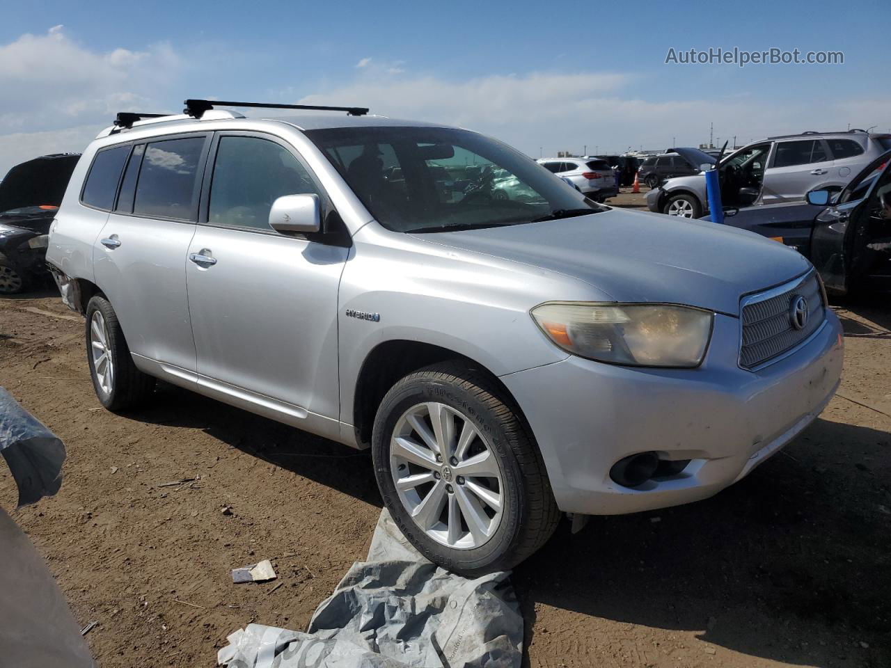 2008 Toyota Highlander Hybrid Серебряный vin: JTEEW41A382012397