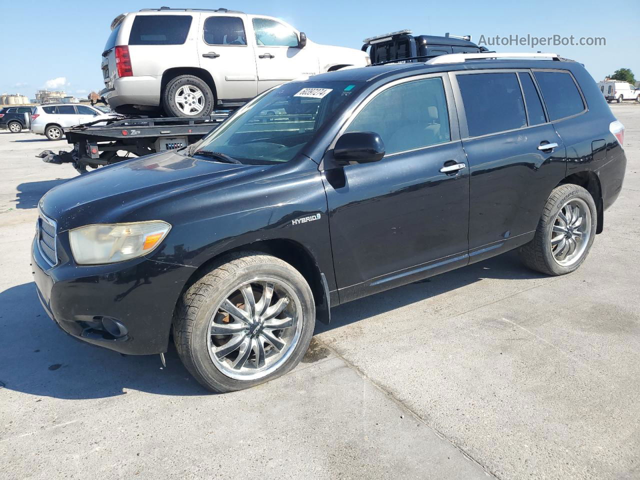 2008 Toyota Highlander Hybrid Black vin: JTEEW41A582017052