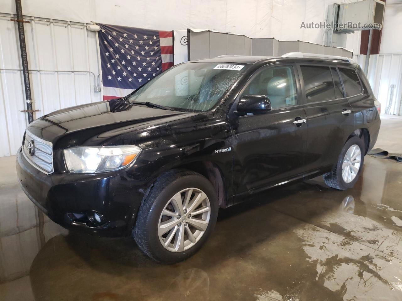 2008 Toyota Highlander Hybrid Limited Black vin: JTEEW44A382025579