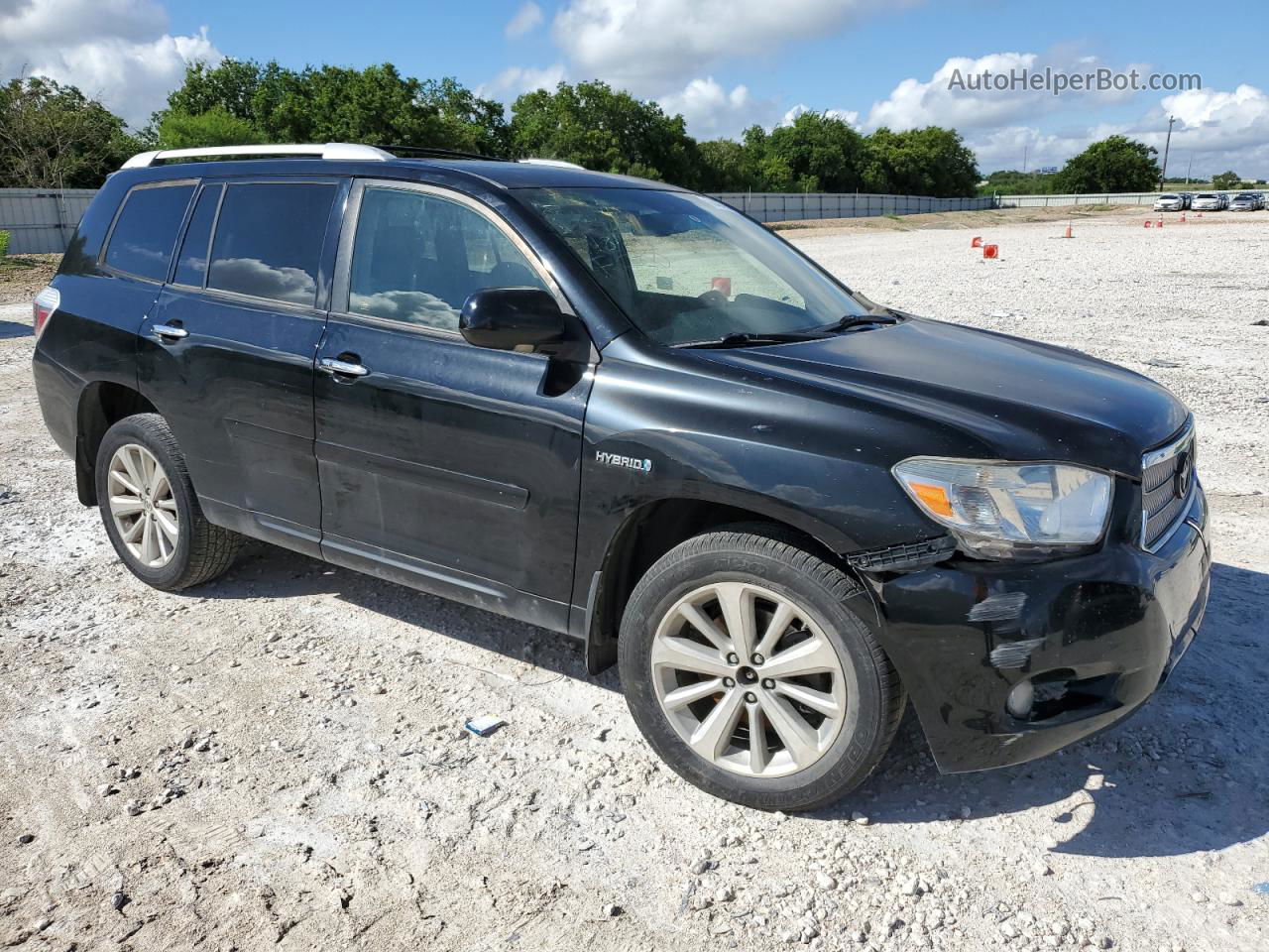 2008 Toyota Highlander Hybrid Limited Black vin: JTEEW44A482003929