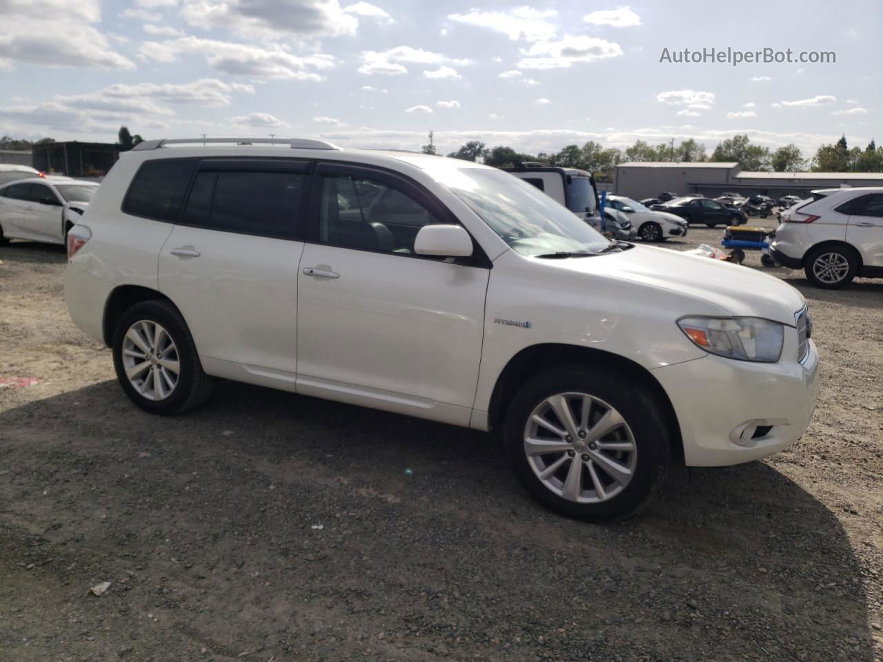 2008 Toyota Highlander Hybrid Limited White vin: JTEEW44A782004153