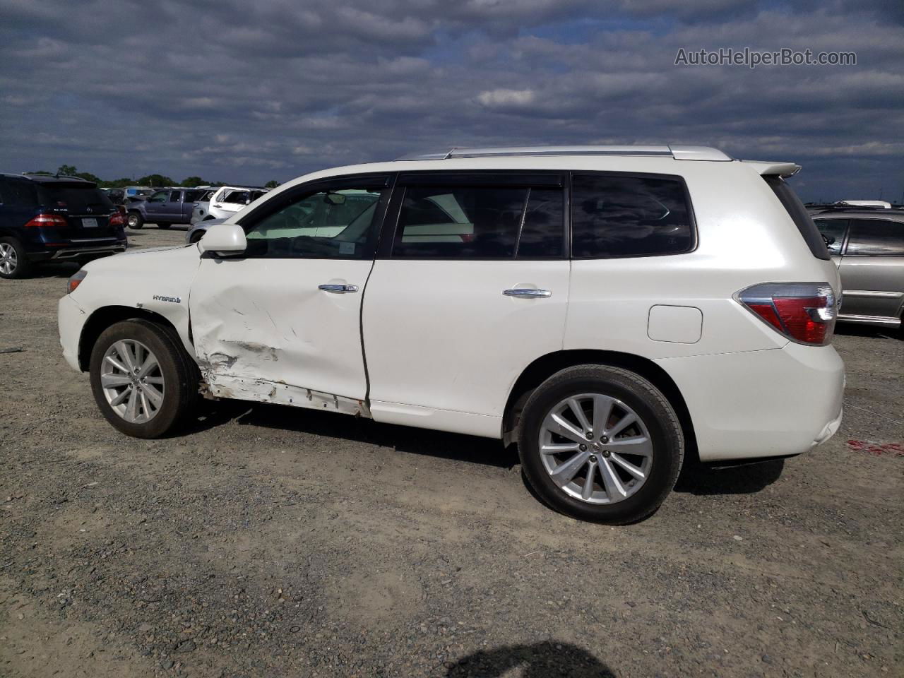 2008 Toyota Highlander Hybrid Limited White vin: JTEEW44A782004153