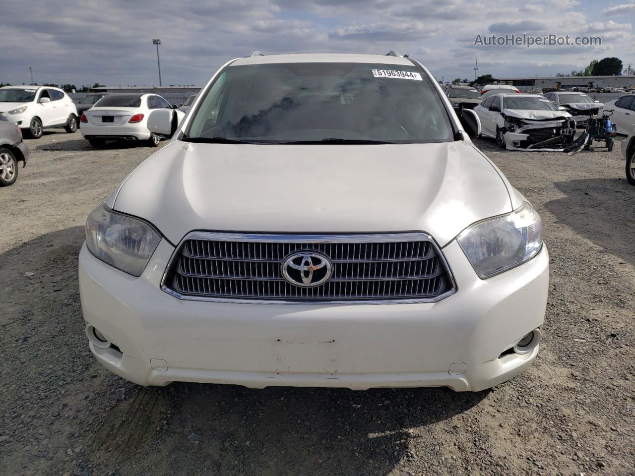 2008 Toyota Highlander Hybrid Limited White vin: JTEEW44A782004153