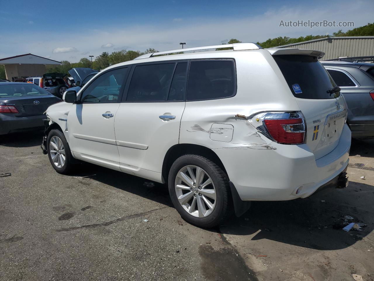 2008 Toyota Highlander Hybrid Limited White vin: JTEEW44A782025102