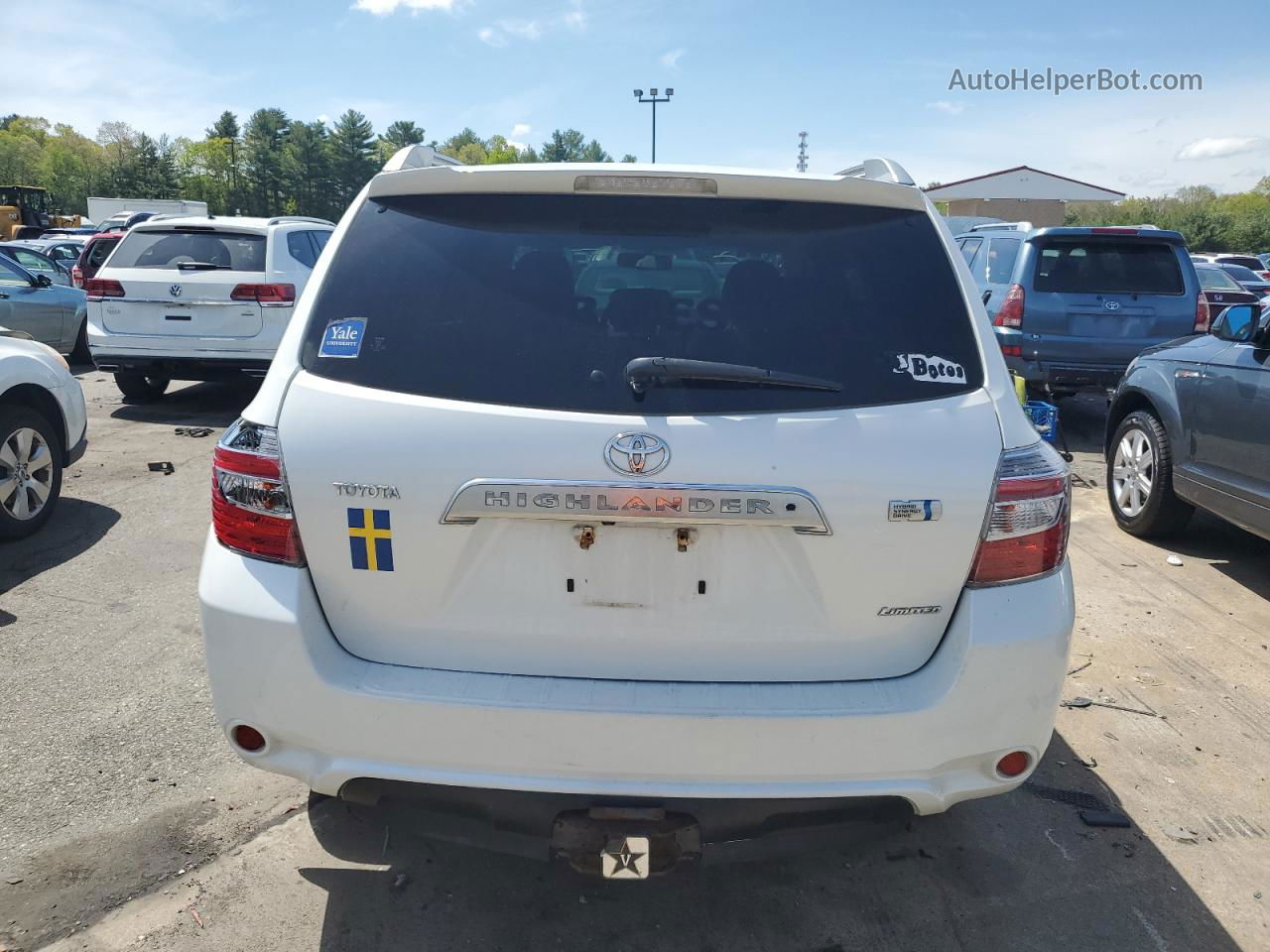 2008 Toyota Highlander Hybrid Limited White vin: JTEEW44A782025102