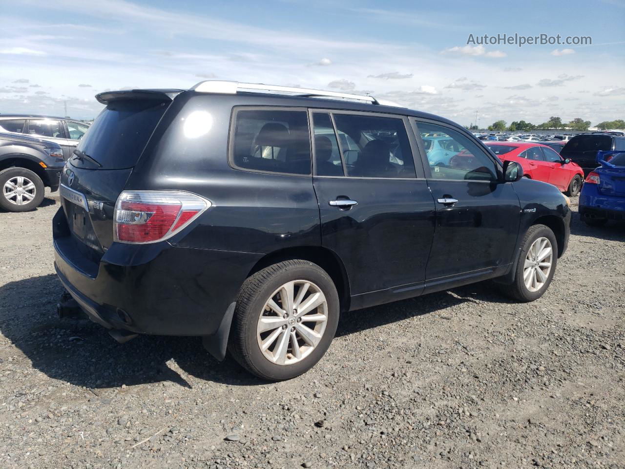 2008 Toyota Highlander Hybrid Limited Black vin: JTEEW44AX82016264