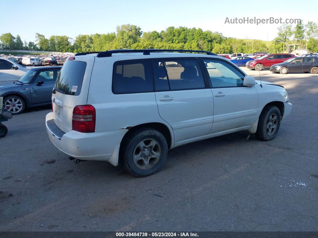 2002 Toyota Highlander   Белый vin: JTEGD21A520037579