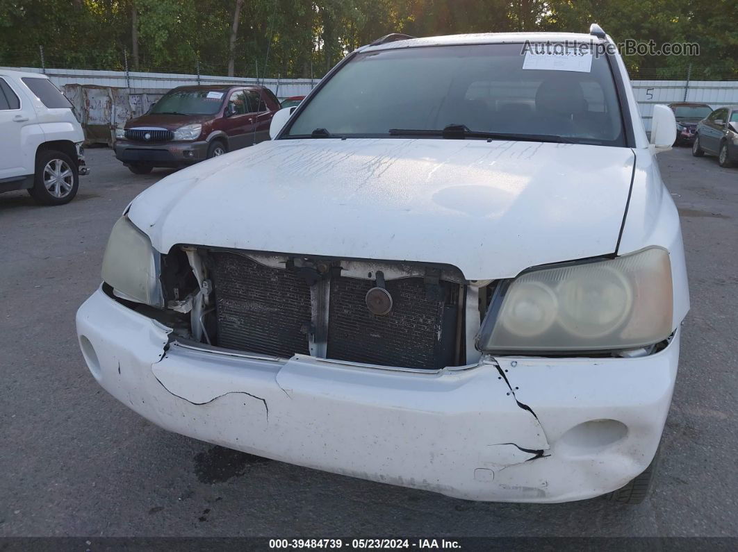 2002 Toyota Highlander   White vin: JTEGD21A520037579