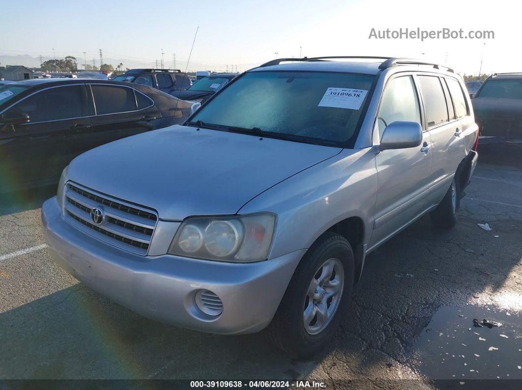 2002 Toyota Highlander Серебряный vin: JTEGD21A820039875