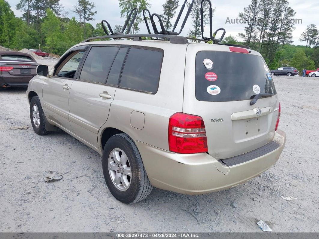 2002 Toyota Highlander   Gold vin: JTEGD21AX20029817