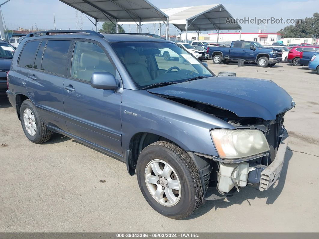 2002 Toyota Highlander Limited V6 Gray vin: JTEGF21A120051005