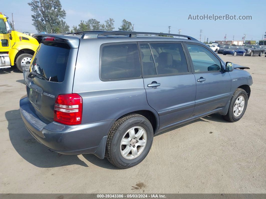 2002 Toyota Highlander Limited V6 Gray vin: JTEGF21A120051005