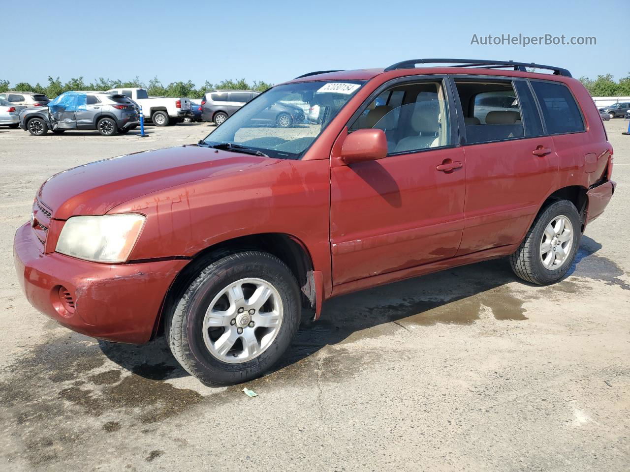 2002 Toyota Highlander Limited Red vin: JTEGF21A420042556