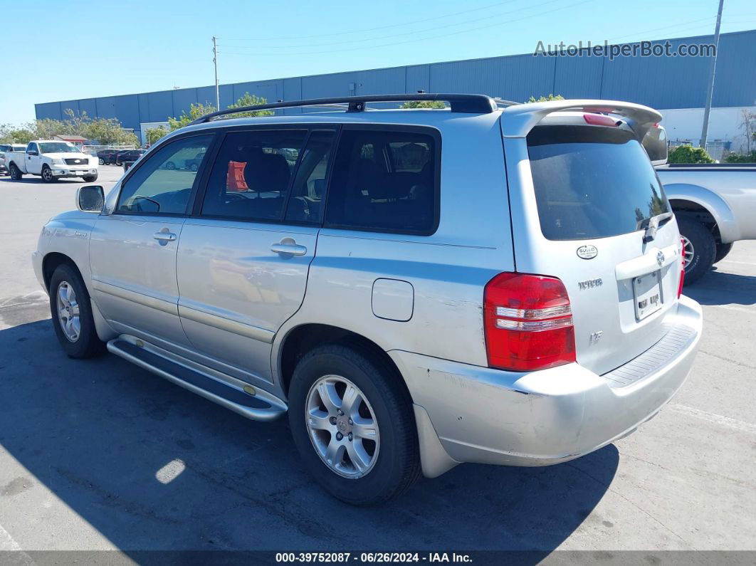 2002 Toyota Highlander Limited V6 Silver vin: JTEGF21A620068916