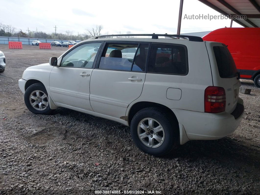 2002 Toyota Highlander V6 White vin: JTEGF21A620069886