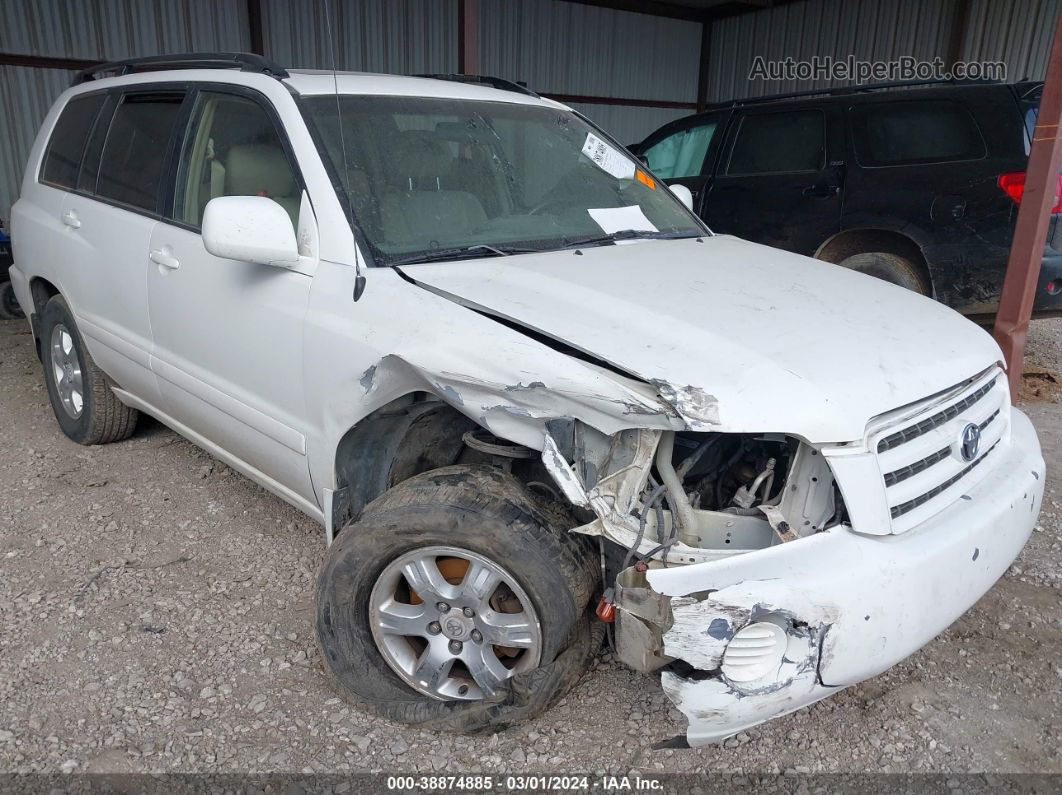 2002 Toyota Highlander V6 White vin: JTEGF21A620069886