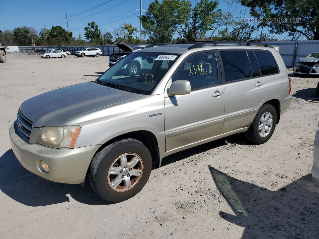 2002 Toyota Highlander Limited Tan vin: JTEGF21A820046965