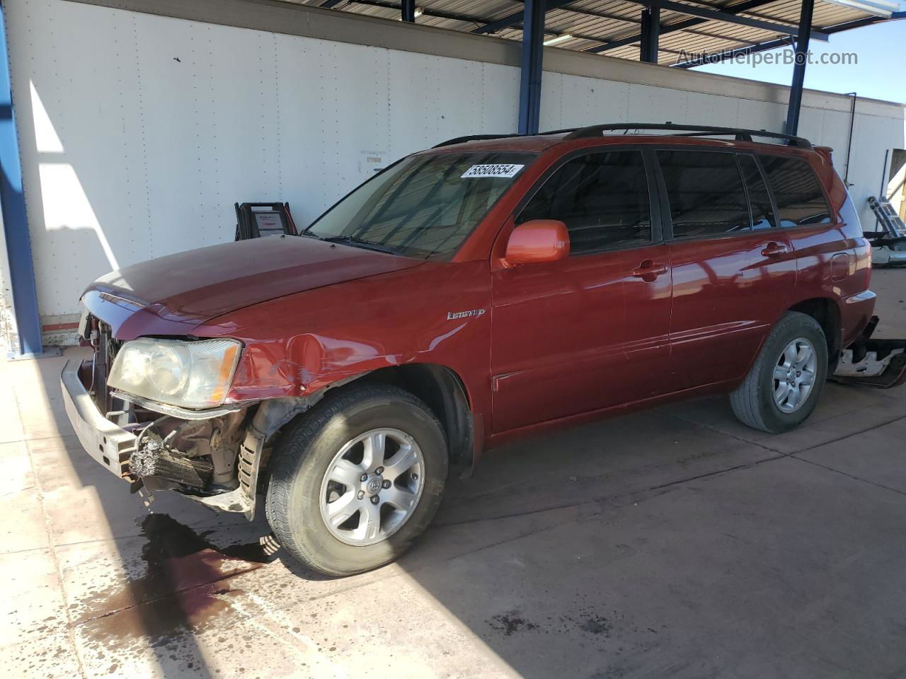 2002 Toyota Highlander Limited Красный vin: JTEGF21A820063104