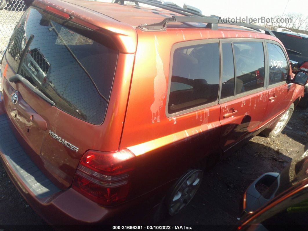 2002 Toyota Highlander V6 Red vin: JTEGF21A920066500