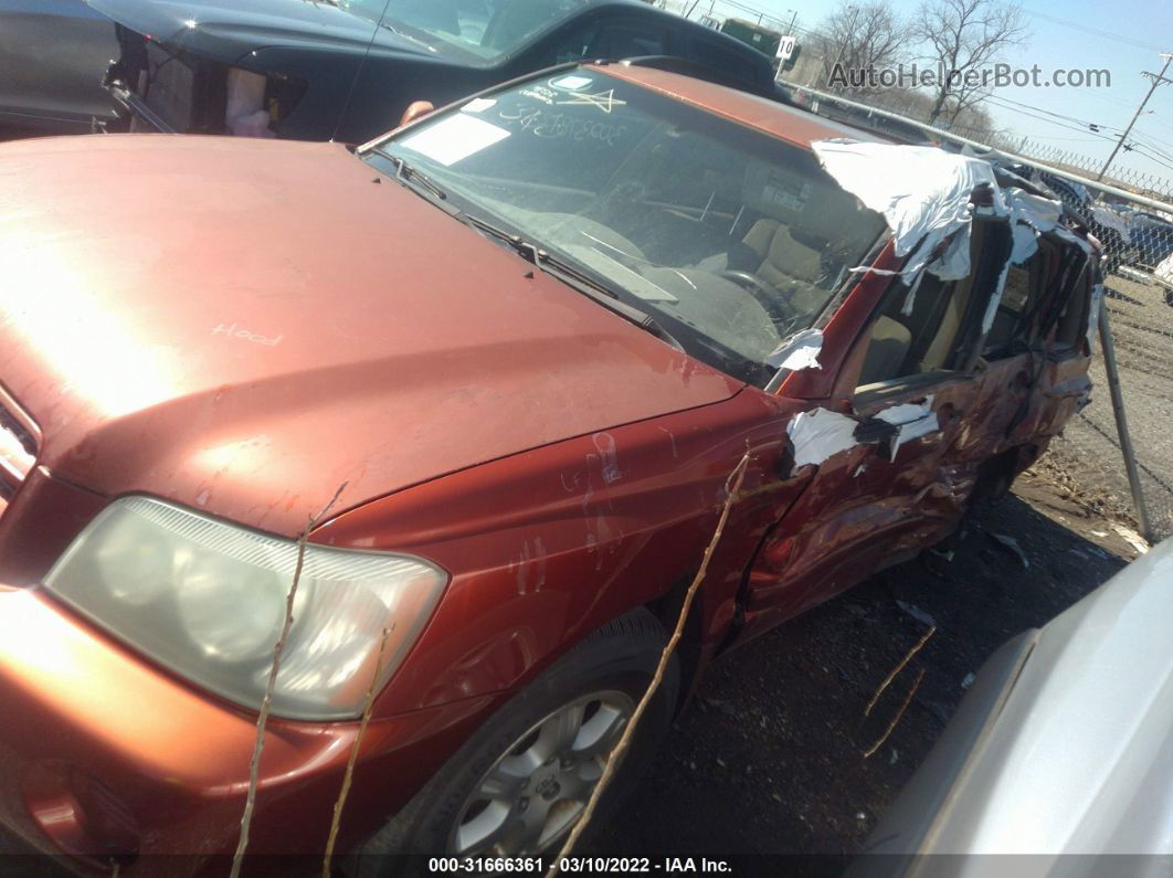 2002 Toyota Highlander V6 Red vin: JTEGF21A920066500