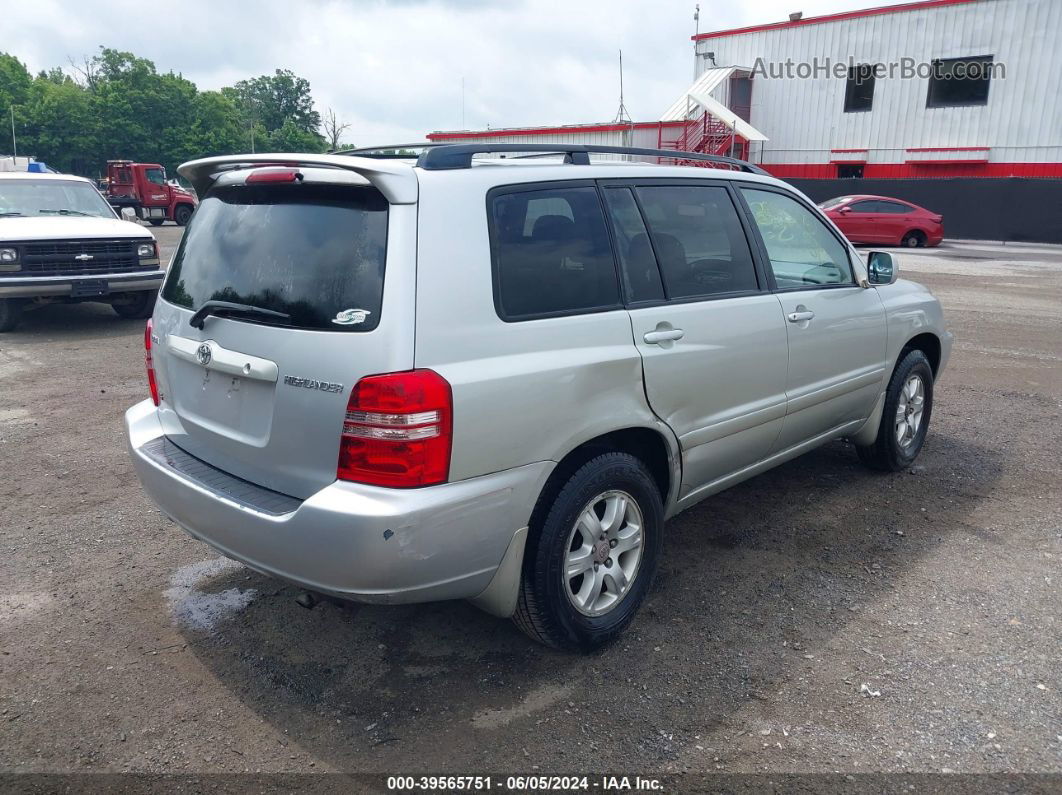 2002 Toyota Highlander Limited V6 Silver vin: JTEGF21AX20066084