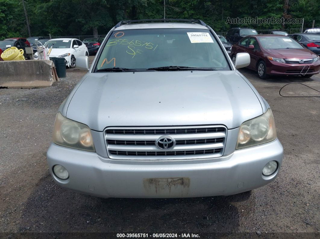 2002 Toyota Highlander Limited V6 Silver vin: JTEGF21AX20066084