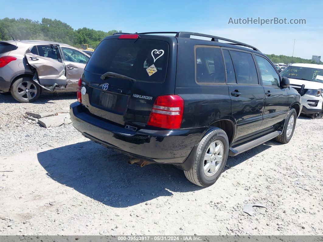 2002 Toyota Highlander   Черный vin: JTEHD21A020015185