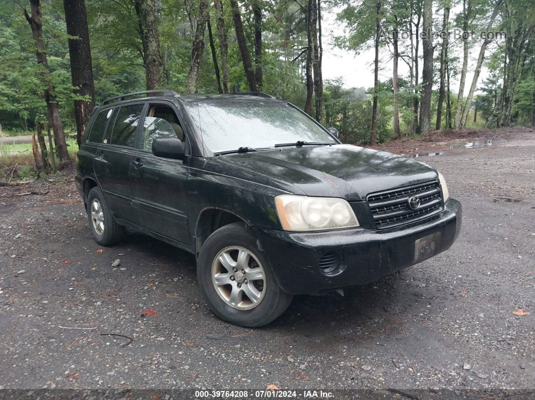 2002 Toyota Highlander V6 Black vin: JTEHF21A020058368