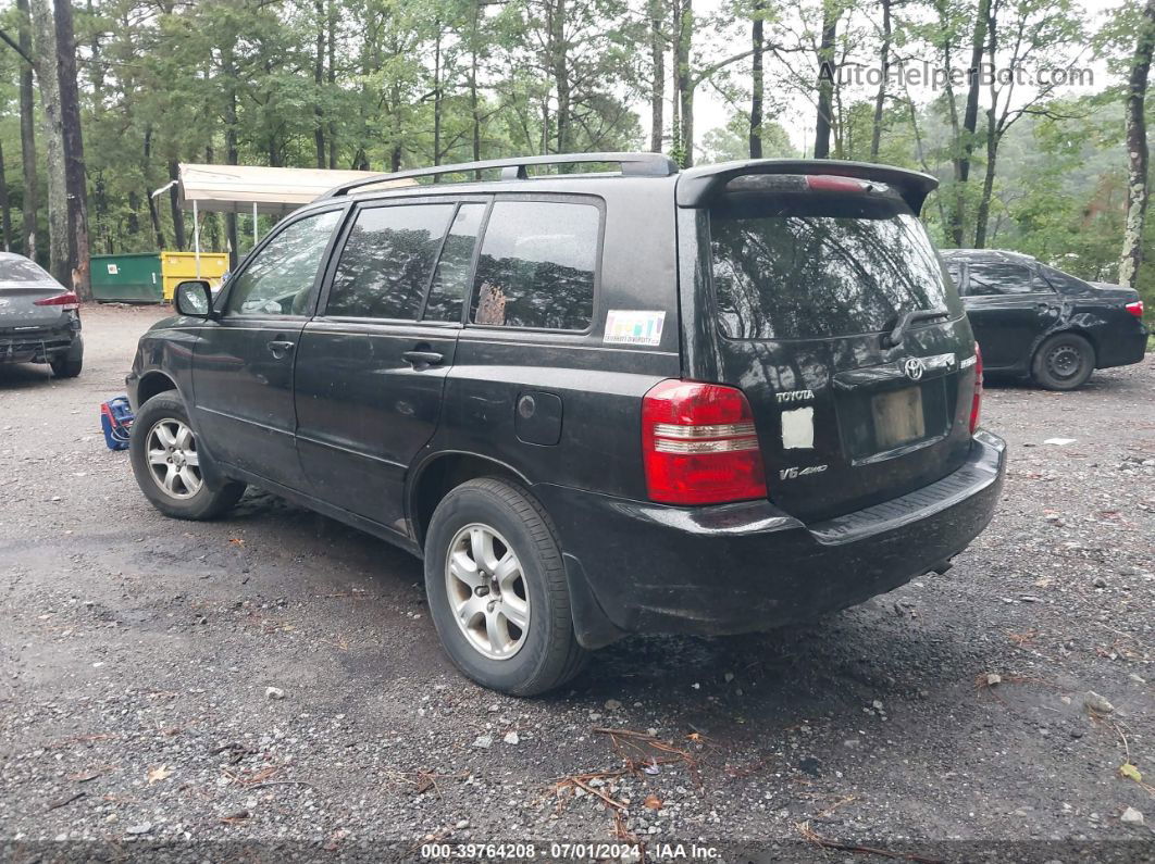 2002 Toyota Highlander V6 Black vin: JTEHF21A020058368