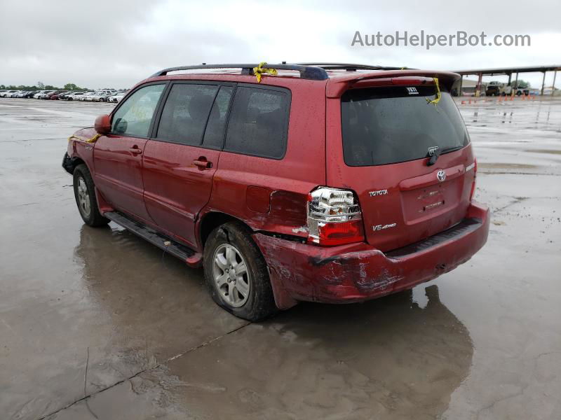 2002 Toyota Highlander Limited Red vin: JTEHF21A220048604